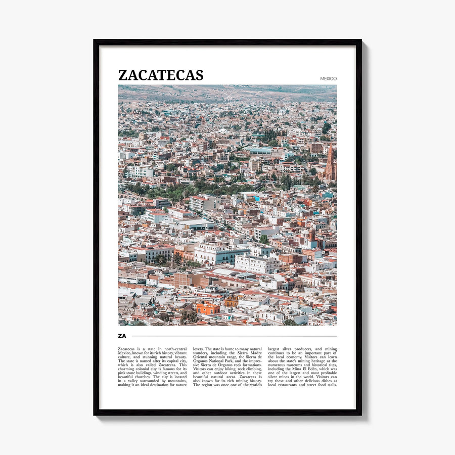 Zacatecas Travel Poster, framed poster mockup