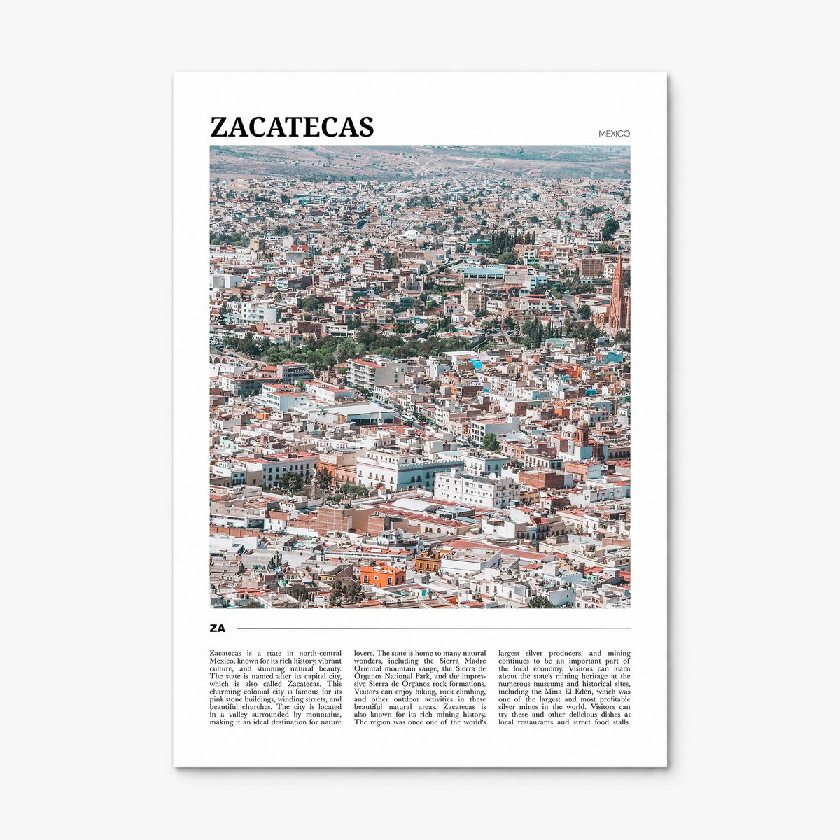 Zacatecas Travel Poster, print only (unframed)