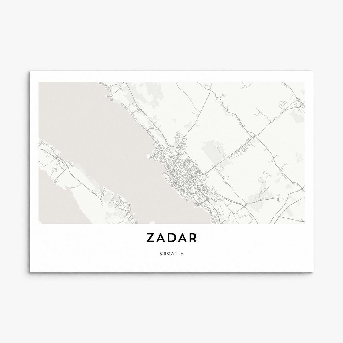 Zadar Map Poster, print only (unframed)