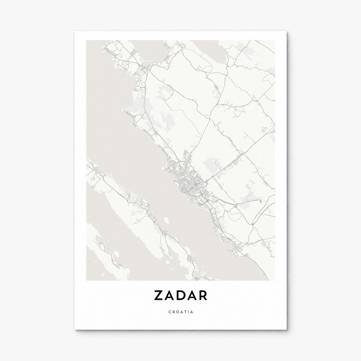 Zadar Map Poster, print only (unframed)