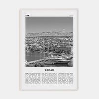 Zadar Poster White Wood / 8x12 in Nbourhood Travel B&W Poster