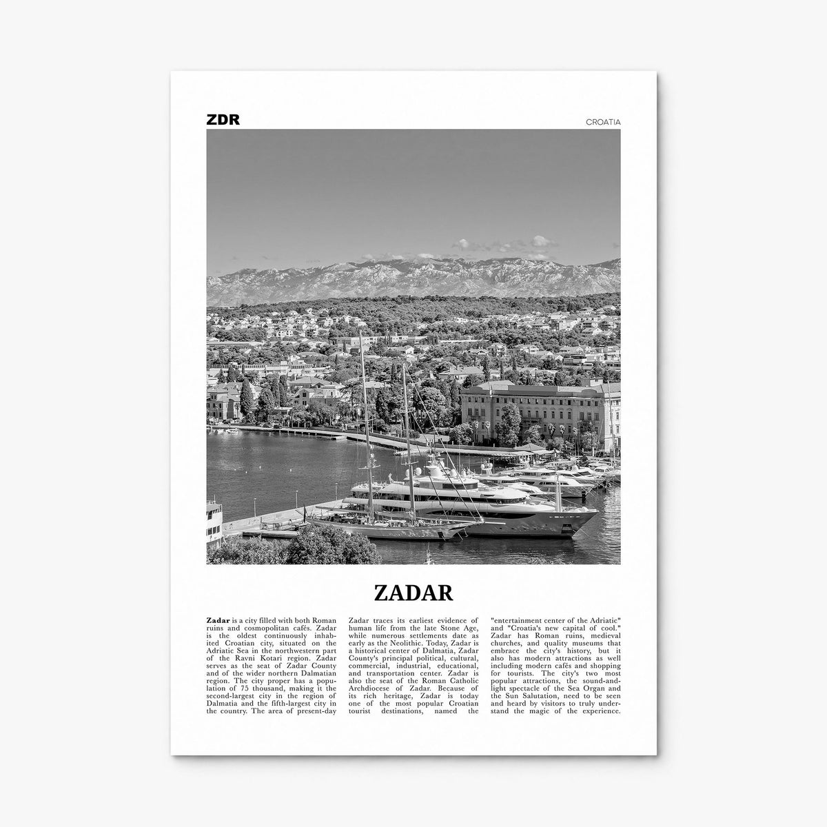 Zadar Newspaper Poster, print only (unframed)