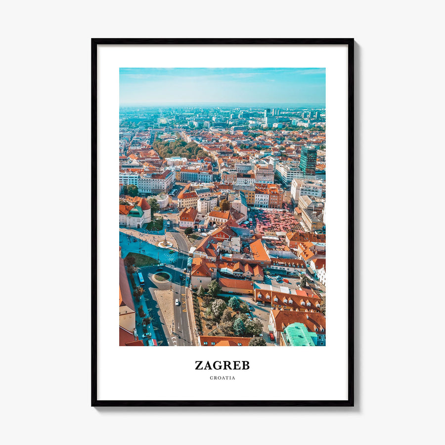 Zagreb Classic Poster, framed poster mockup