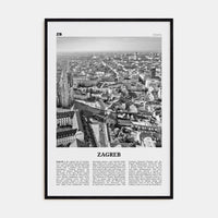 Zagreb Poster Black Wood / 8x12 in Nbourhood Travel B&W Poster