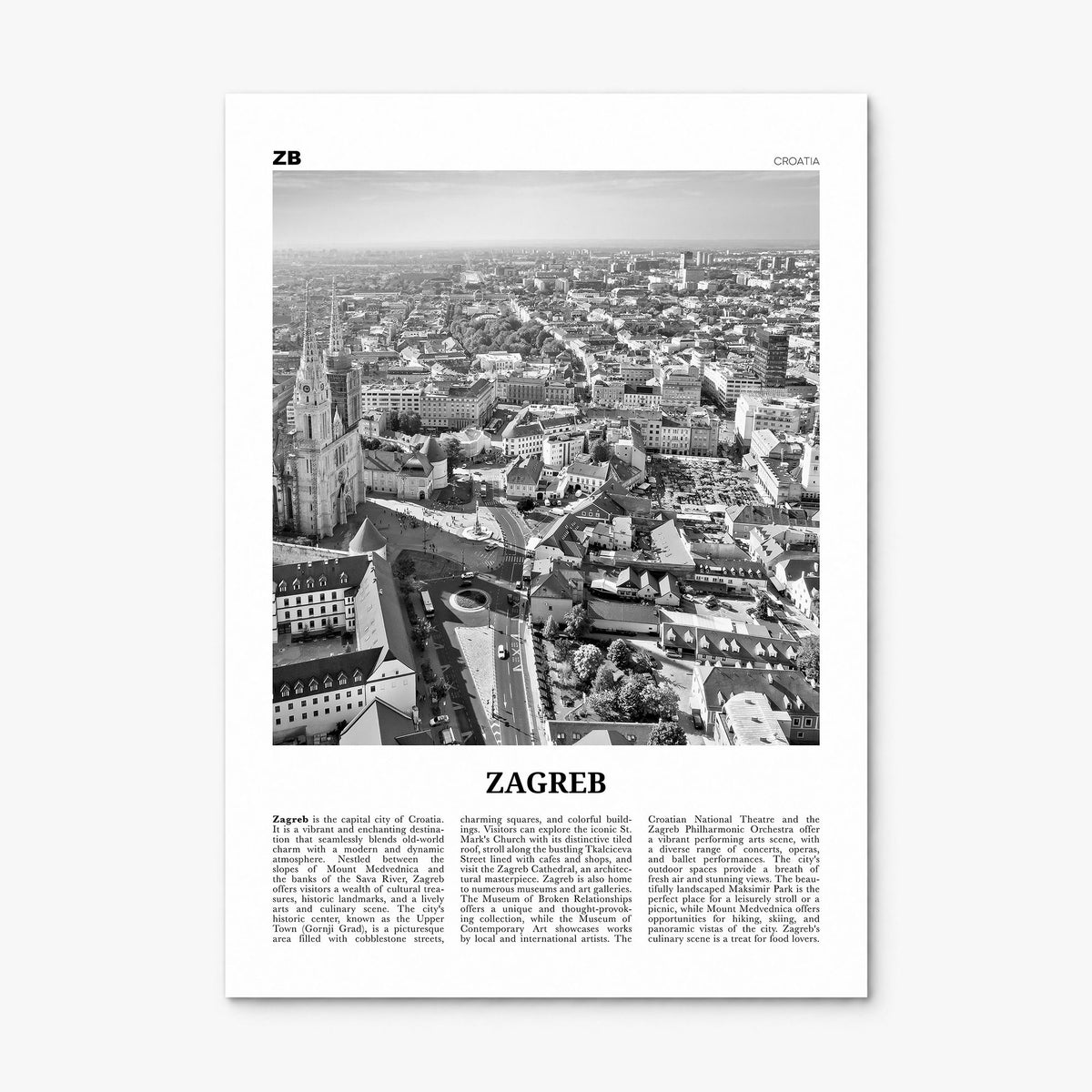 Zagreb Newspaper Poster, print only (unframed)