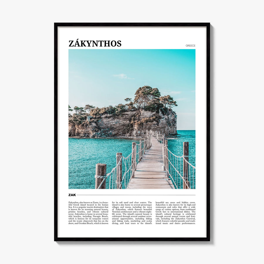 Zakynthos Travel Poster, framed poster mockup