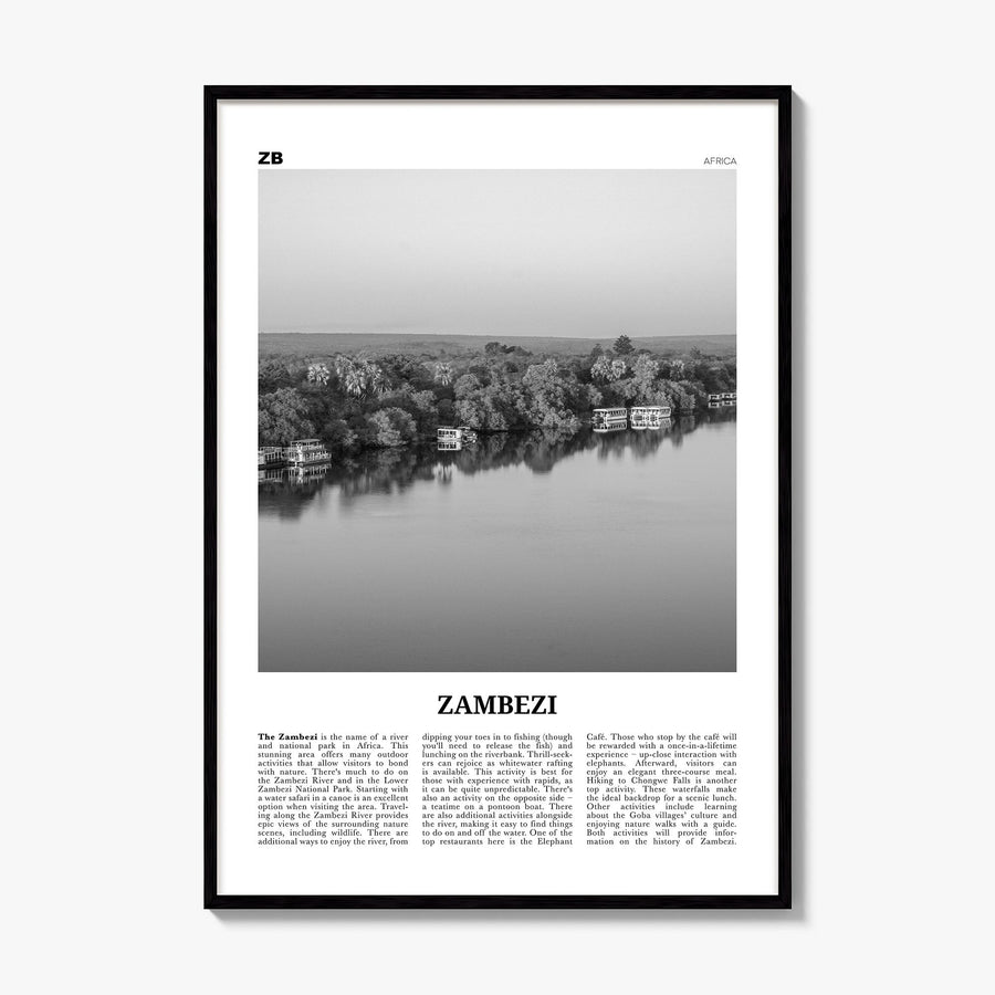 Zambezi Newspaper Poster, framed poster mockup