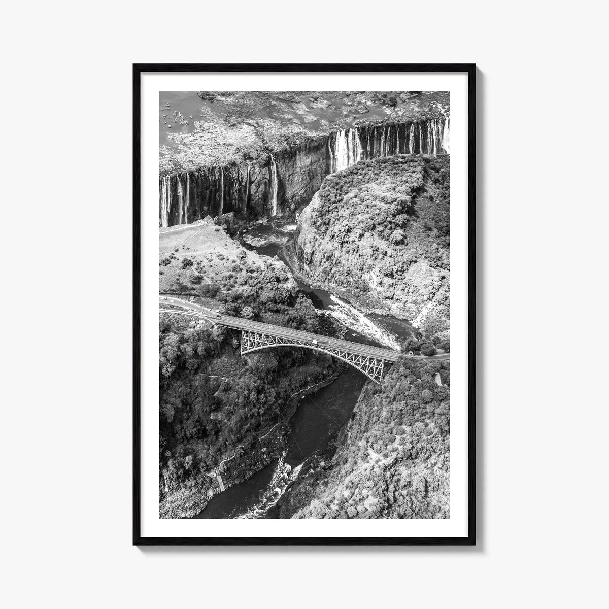 Zambia black & white photo poster of Africa – vertical wall art, unframed print shown in interior mockup