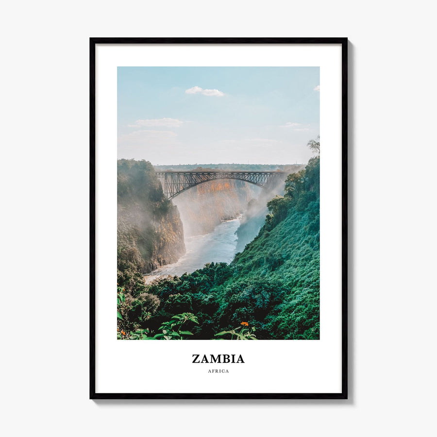 Zambia Classic Poster, framed poster mockup