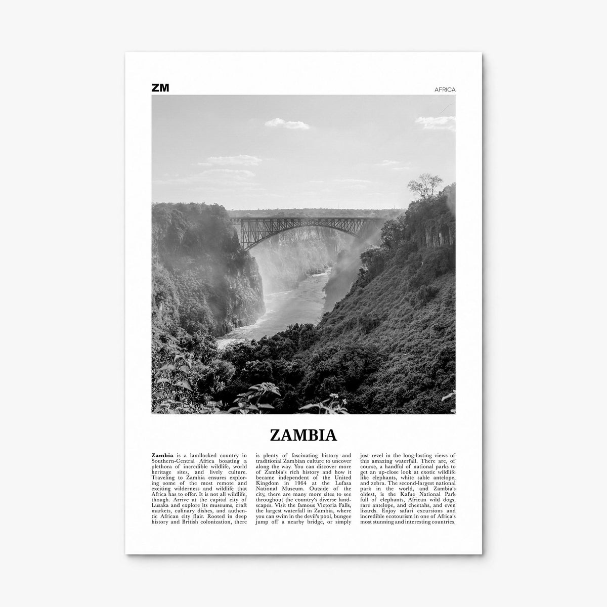 Zambia Newspaper Poster, print only (unframed)