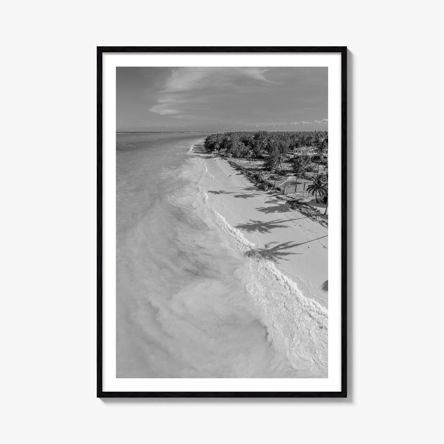 Zanzibar black & white photo poster of Tanzania – vertical wall art, unframed print shown in interior mockup