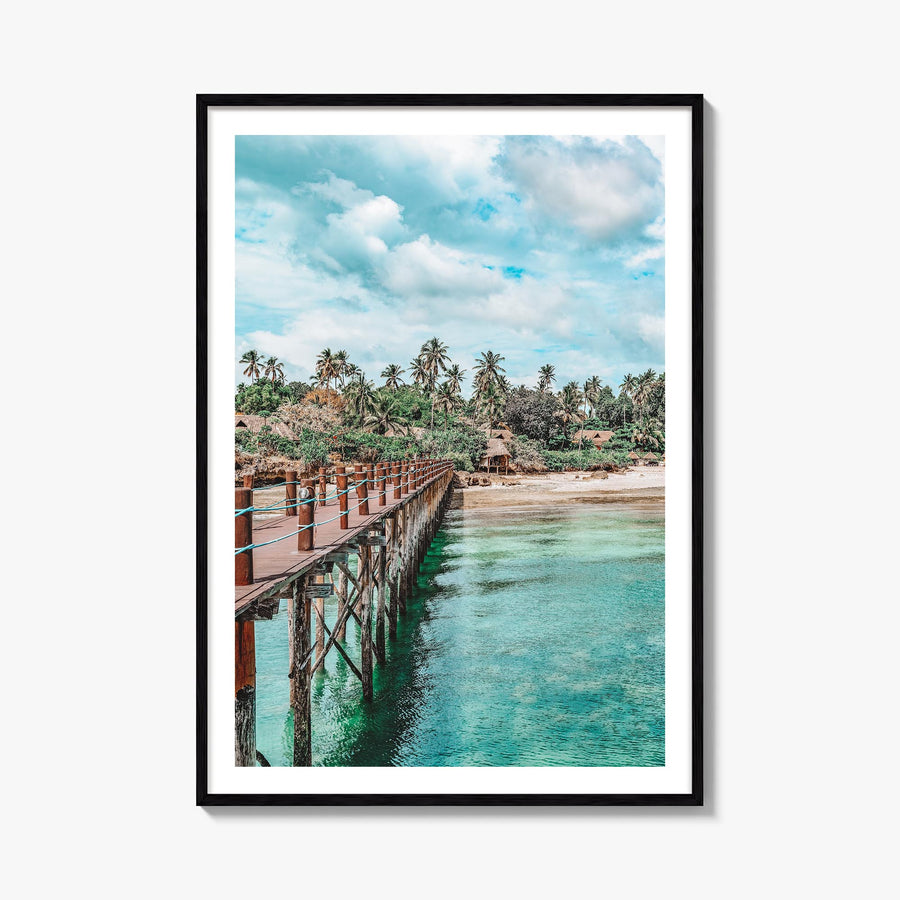 Zanzibar colorful photo poster of Tanzania – vertical wall art, unframed print shown in interior mockup