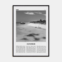 Zanzibar Poster Black Wood / 8x12 in Nbourhood Travel B&W Poster