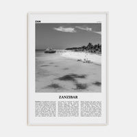 Zanzibar Poster White Wood / 8x12 in Nbourhood Travel B&W Poster