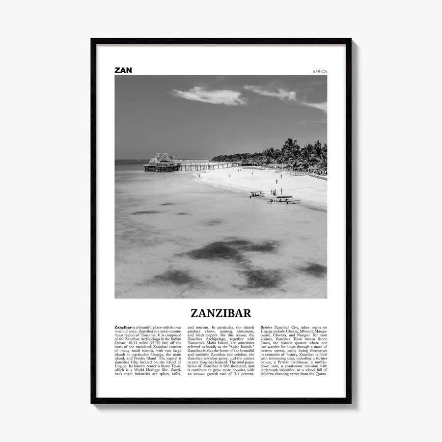 Zanzibar Newspaper Poster, framed poster mockup