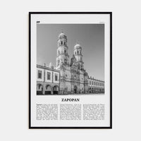 Zapopan Poster Black Wood / 8x12 in Nbourhood Travel B&W Poster