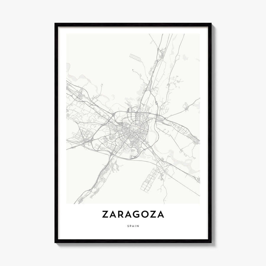 Zaragoza Map Poster, framed poster mockup