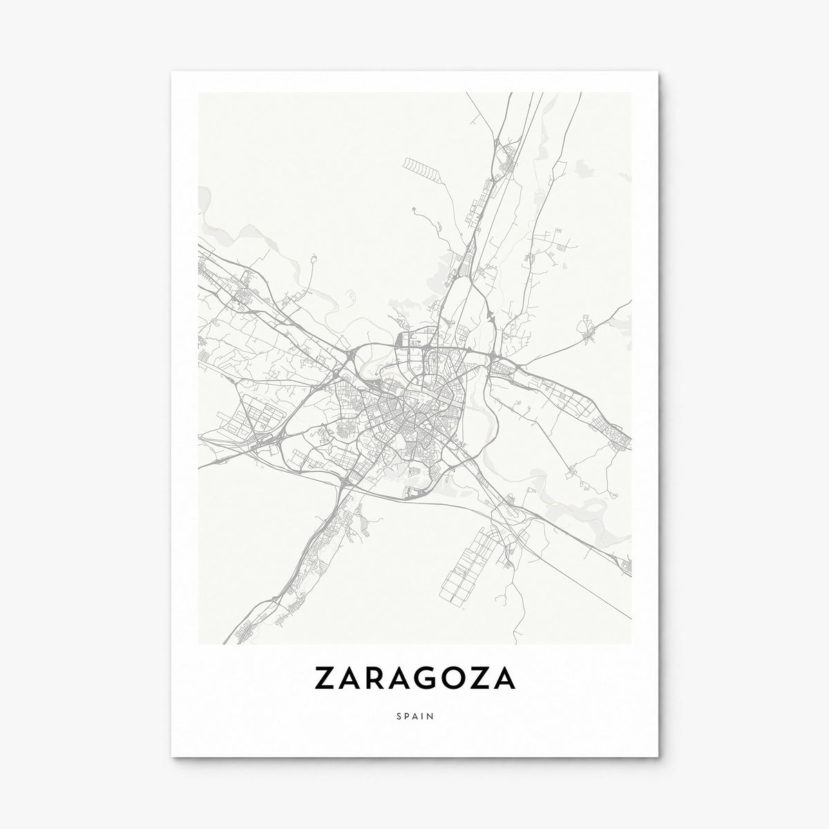 Zaragoza Map Poster, print only (unframed)