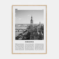 Zaragoza Poster Natural Wood / 8x12 in Nbourhood Travel B&W Poster