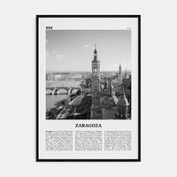 Zaragoza Poster Black Wood / 8x12 in Nbourhood Travel B&W Poster