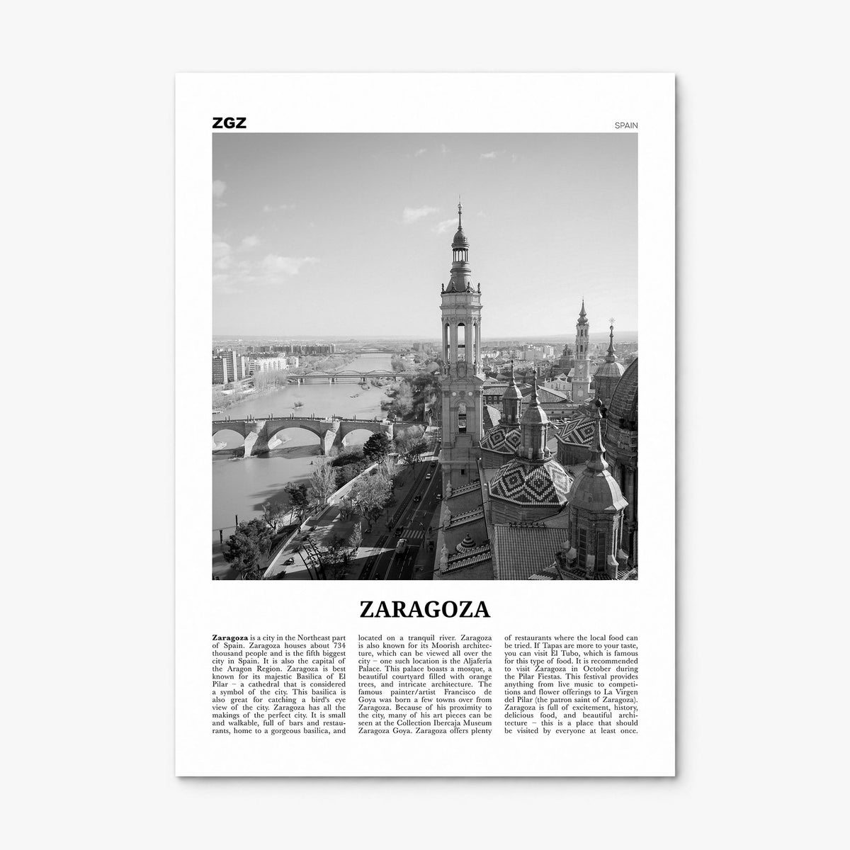 Zaragoza Newspaper Poster, print only (unframed)