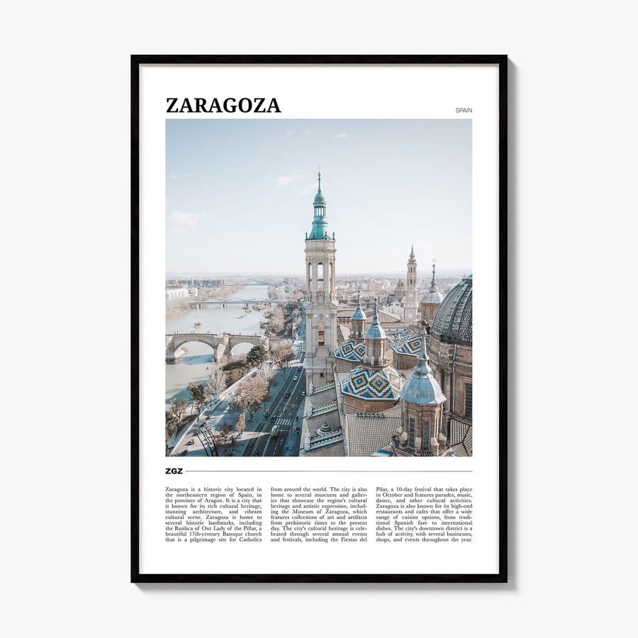 Zaragoza Travel No 1 Poster, framed poster mockup