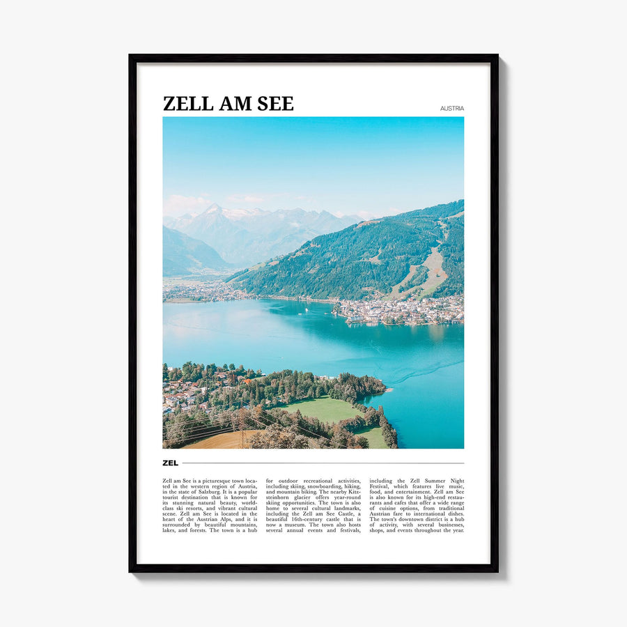 Zell am See Travel Poster, framed poster mockup