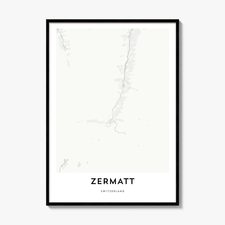Zermatt Map Poster, framed poster mockup