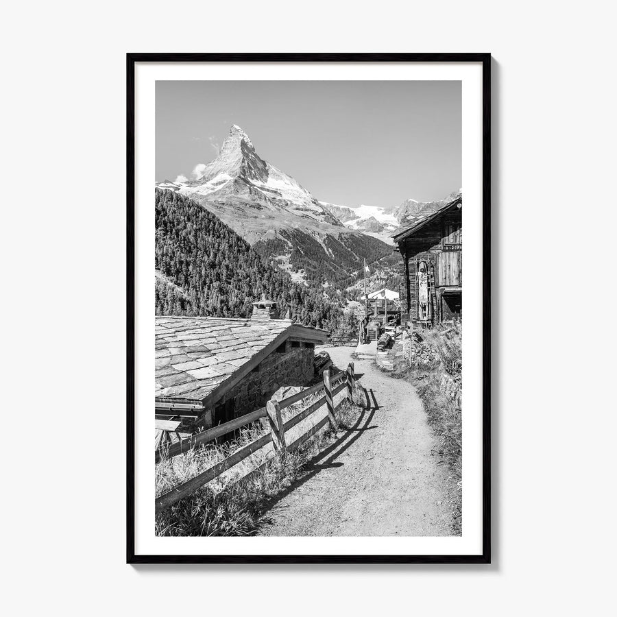 Zermatt Photo Poster, framed poster mockup, white border