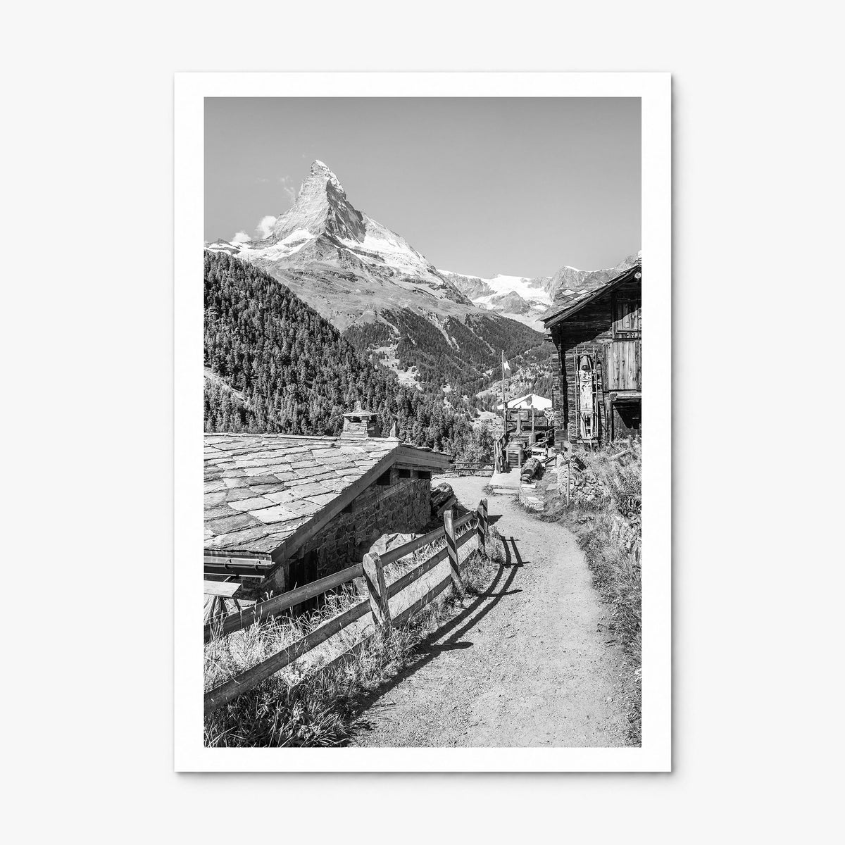 Zermatt Photo Poster, print only (unframed), white border