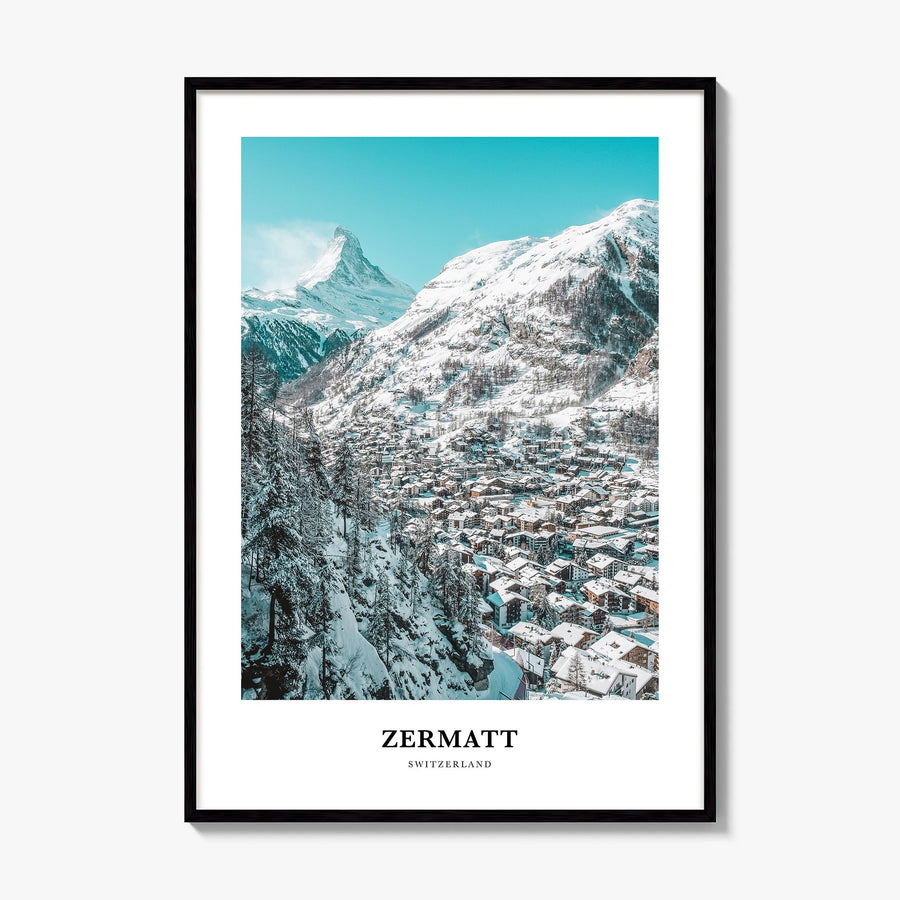 Zermatt Classic Poster, framed poster mockup