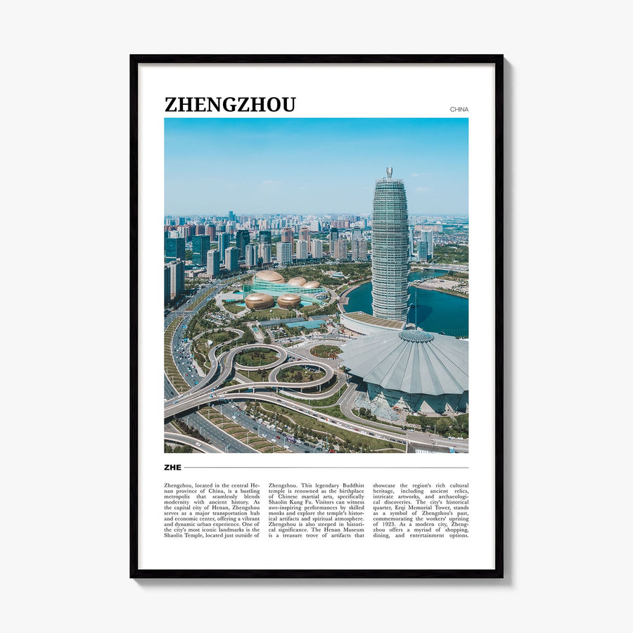 Zhengzhou Travel Poster, framed poster mockup