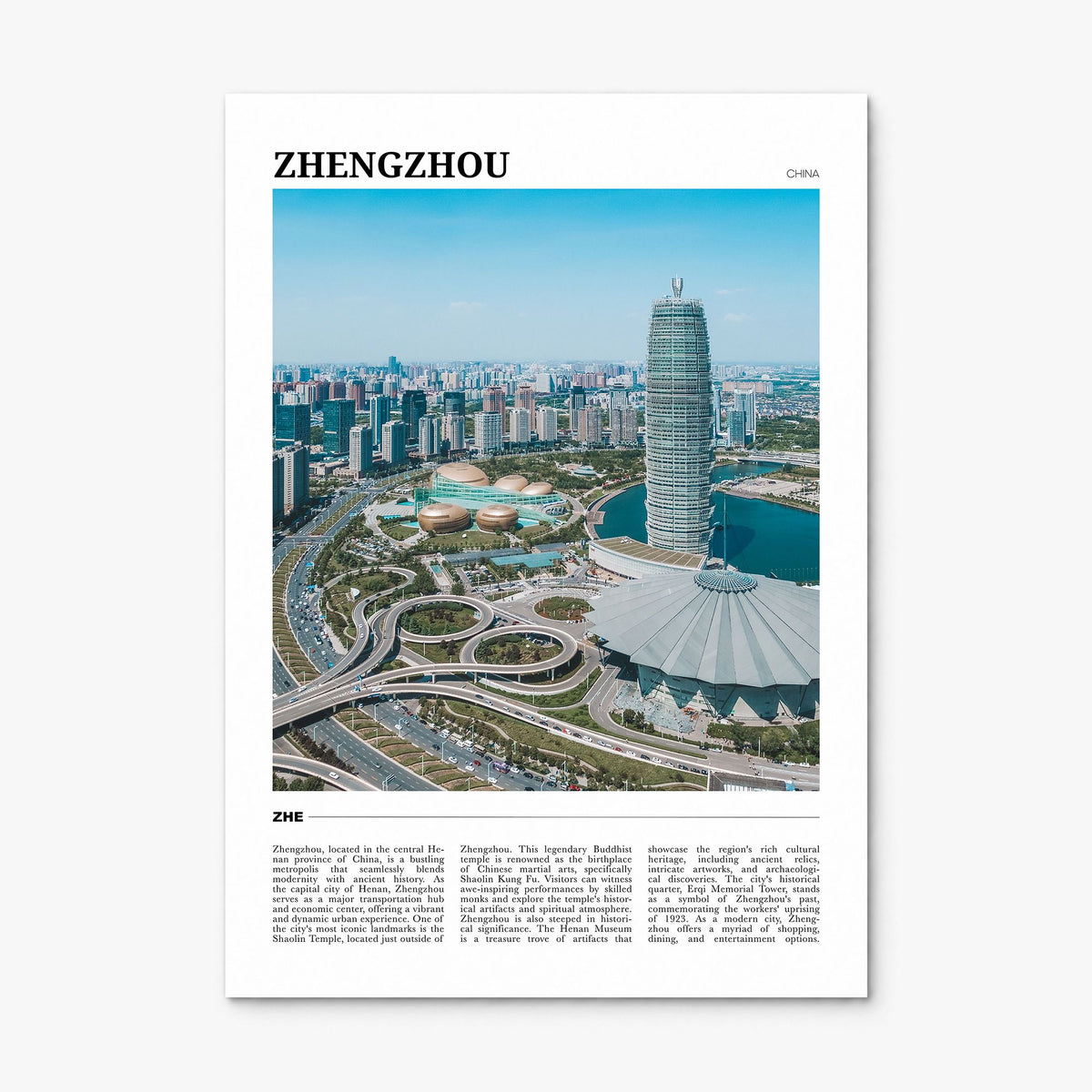 Zhengzhou Travel Poster, print only (unframed)