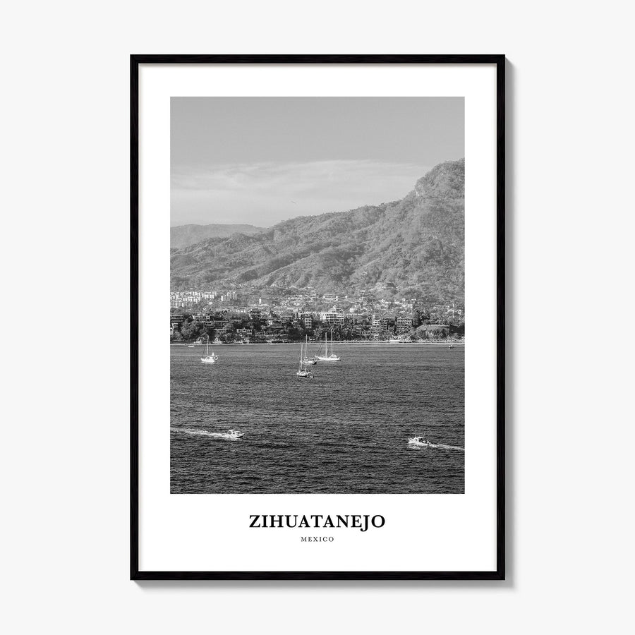 Zihuatanejo Classic Poster, framed poster mockup
