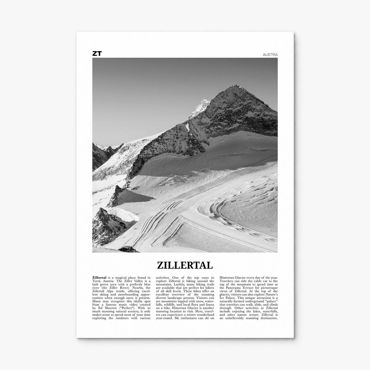 Zillertal Newspaper Poster, print only (unframed)