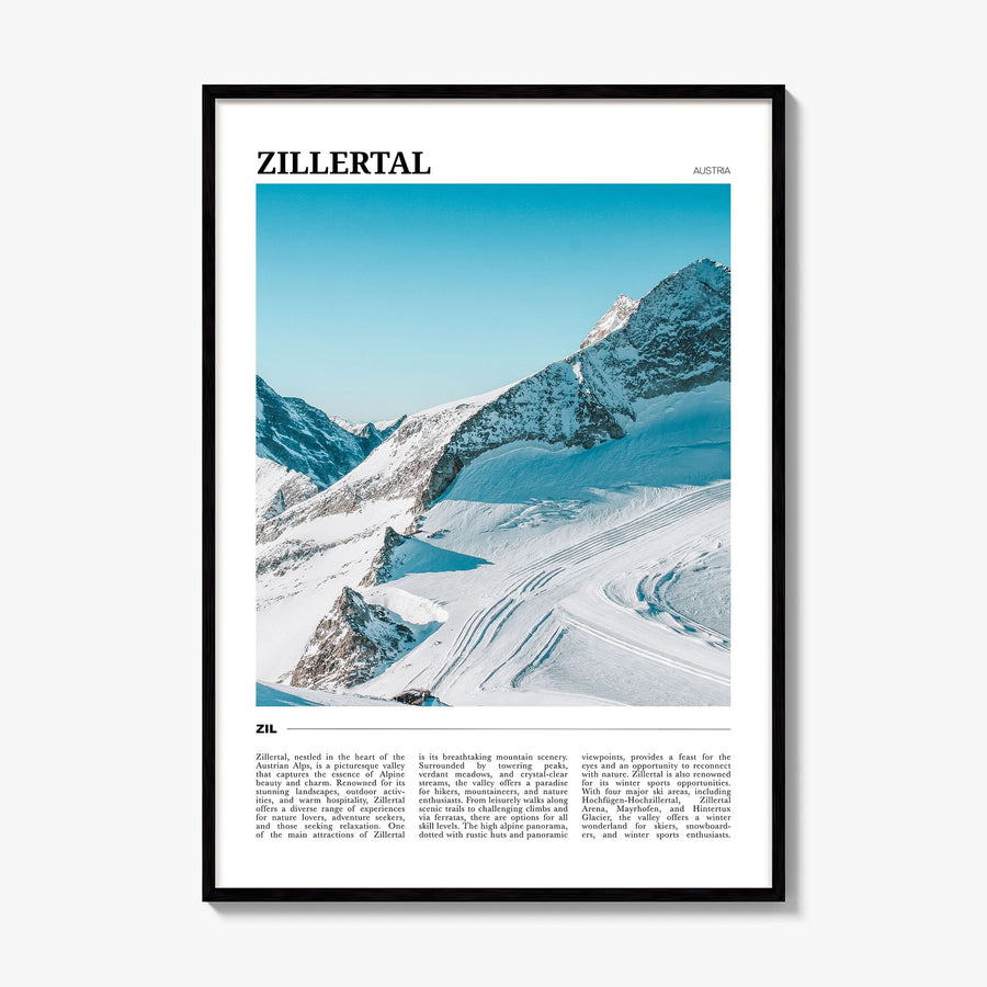 Zillertal Travel Poster, framed poster mockup