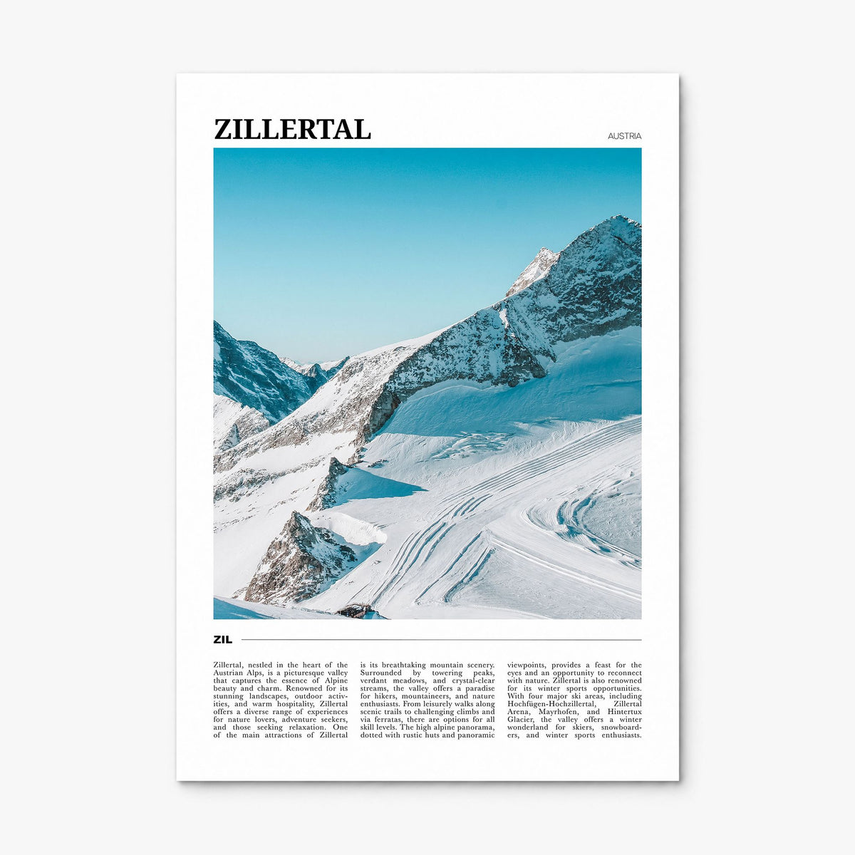 Zillertal Travel Poster, print only (unframed)