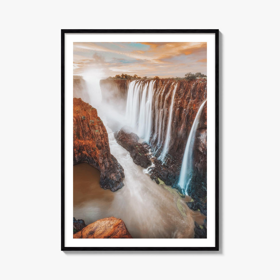 Zimbabwe colorful photo poster of Africa – vertical wall art, unframed print shown in interior mockup