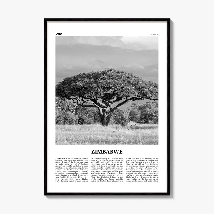 Zimbabwe Newspaper Poster, framed poster mockup