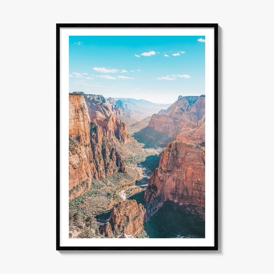 Zion National Park Photo Poster, framed poster mockup, white border