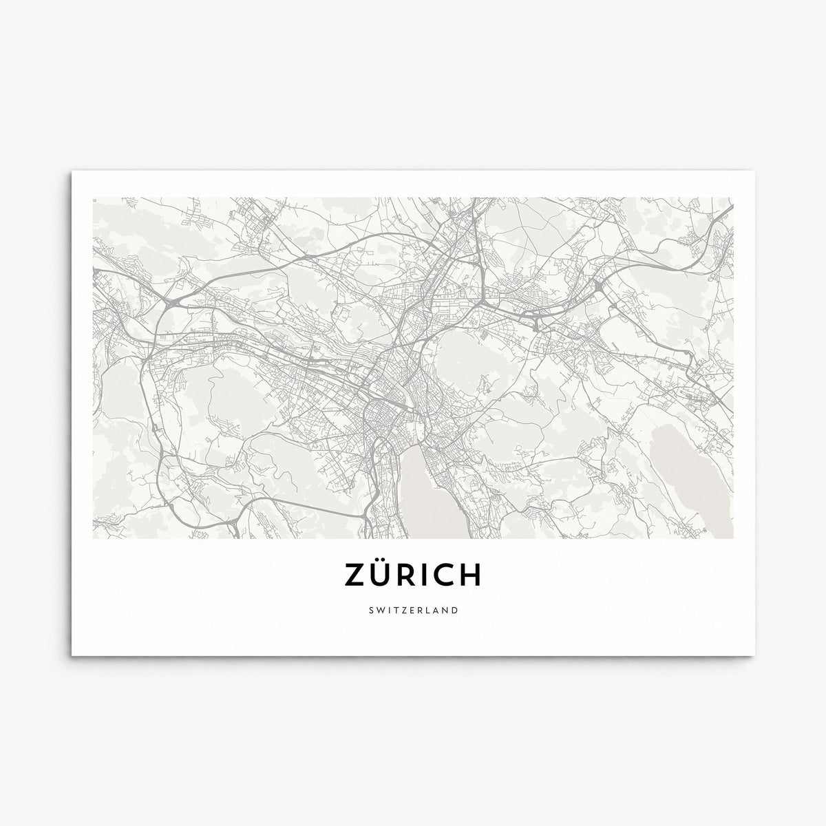 Zurich Map Poster, print only (unframed)