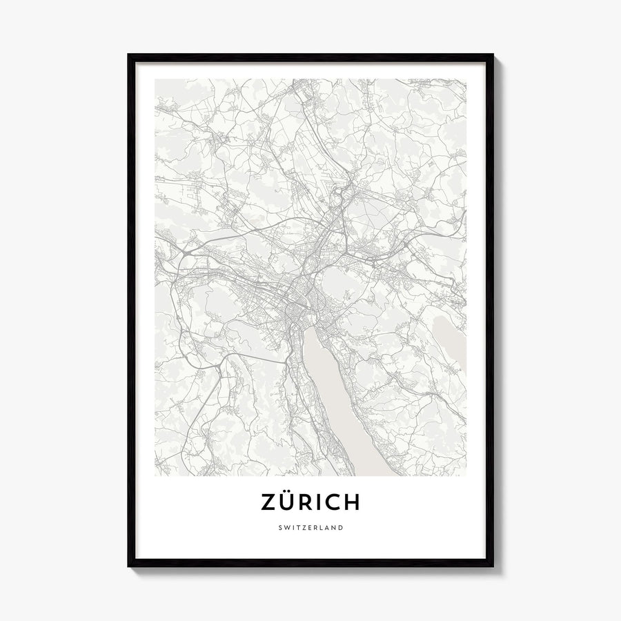 Zurich Map Poster, framed poster mockup