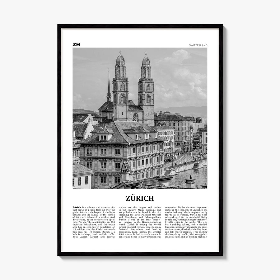 Zurich Newspaper Poster, framed poster mockup